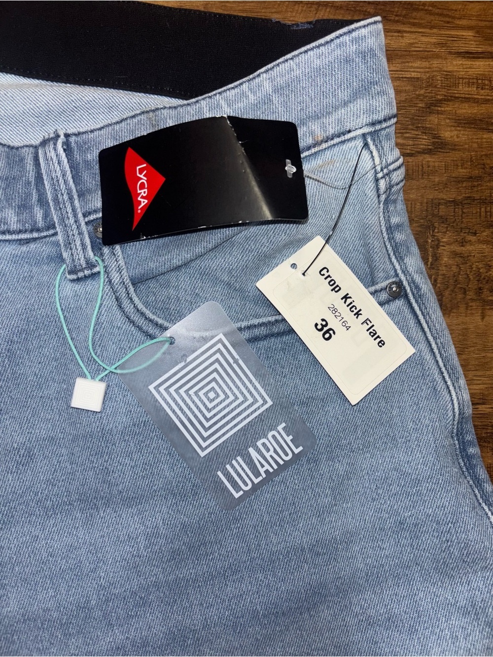 Lularoe High Rise Crop Kick Flare Jeans Size 36 NWT - Picture 3 of 11
